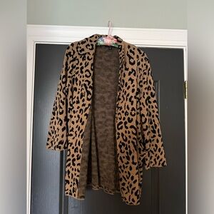 J.Crew leopard knit open cardigan | size S